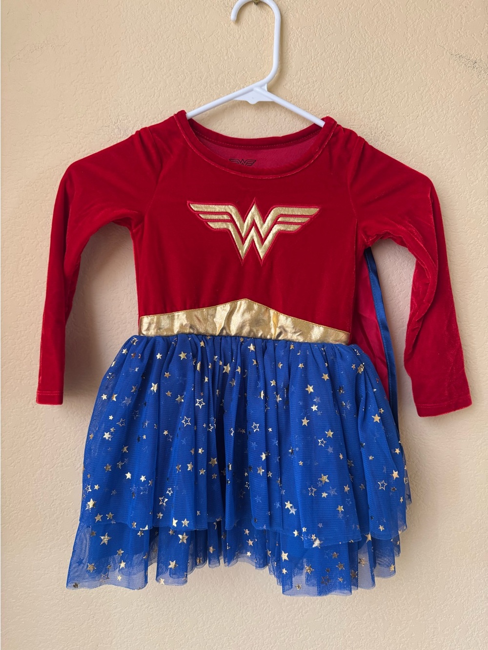 Wonder Woman Size 4T Toddler Dress Cape Tights and Headband